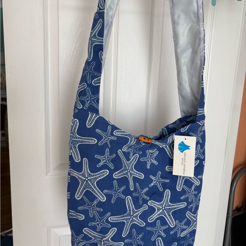 NWT - Advance Apparels Blue Starfish Tote- perfect for spring/ summer!